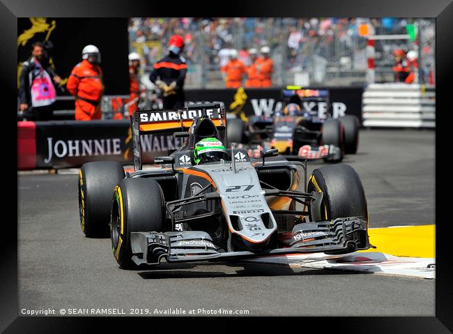 Nico Hülkenberg - Monaco 2016                      Framed Print by SEAN RAMSELL