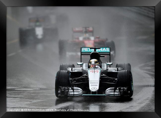 Lewis Hamilton Mercedes - Monaco 2016              Framed Print by SEAN RAMSELL