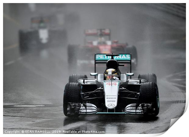 Lewis Hamilton Mercedes - Monaco 2016              Print by SEAN RAMSELL