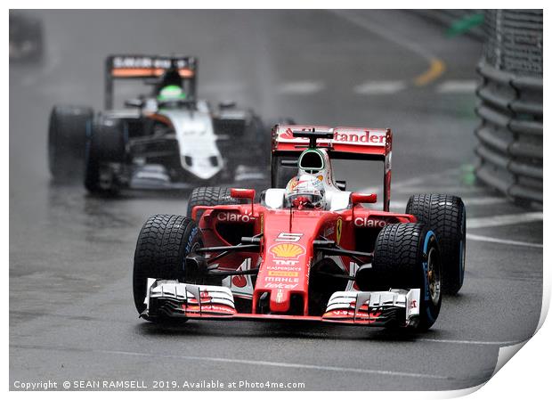 Sebastian Vettel - Monaco 2016                     Print by SEAN RAMSELL
