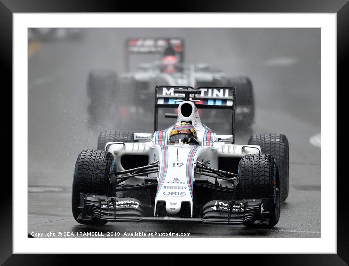 Felipe Massa - Williams - Monaco 2016              Framed Mounted Print by SEAN RAMSELL