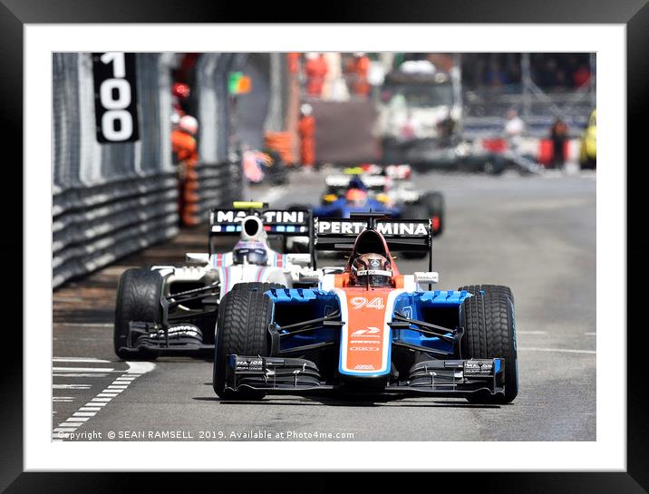 Pascal Wehrlein - Monaco 2016                      Framed Mounted Print by SEAN RAMSELL