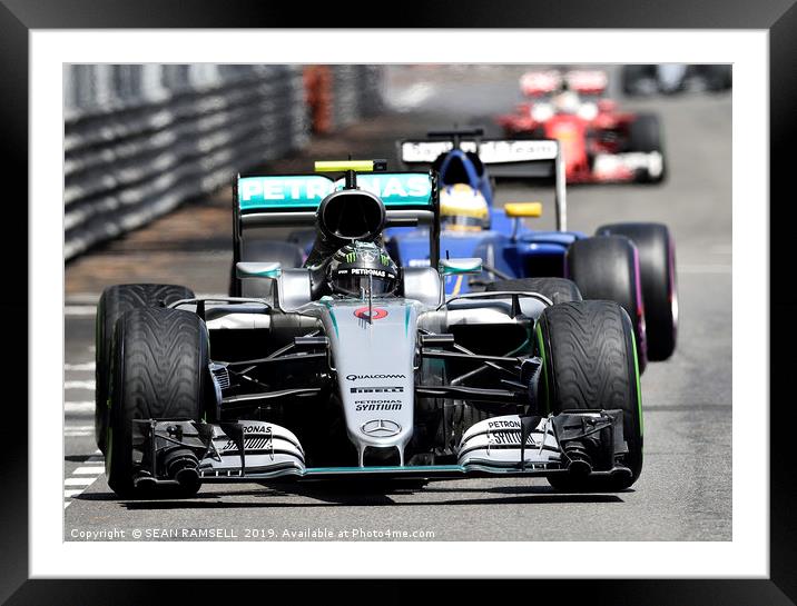 Nico Rosberg - Monaco 2016                         Framed Mounted Print by SEAN RAMSELL