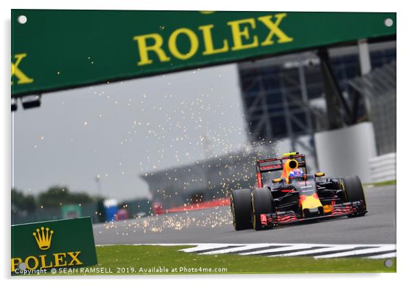 Max Verstappen - Silverstone 2016 Acrylic by SEAN RAMSELL