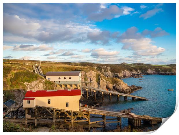 St Justinian's Lifeboat Station, Pembrokeshire. Print by Colin Allen