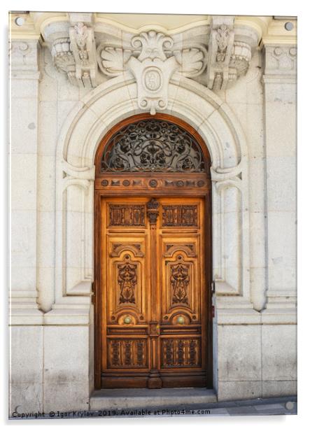 Old Door in Madrid Acrylic by Igor Krylov