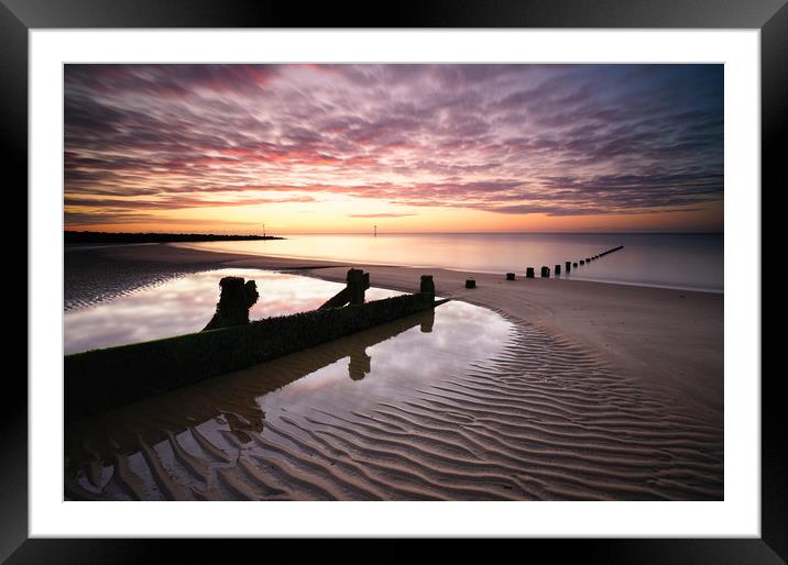 Walton on the Naze Sunrise Framed Mounted Print by Rob Woolf