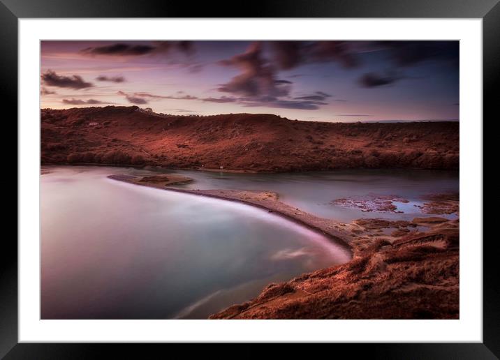 Very high tide at Three Cliffs Bay Framed Mounted Print by Leighton Collins