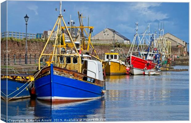 Fishing Boats in Harbour Canvas Print by Martyn Arnold