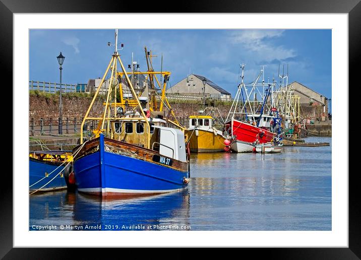 Fishing Boats in Harbour Framed Mounted Print by Martyn Arnold