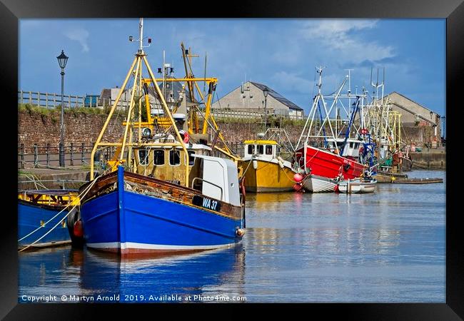 Fishing Boats in Harbour Framed Print by Martyn Arnold