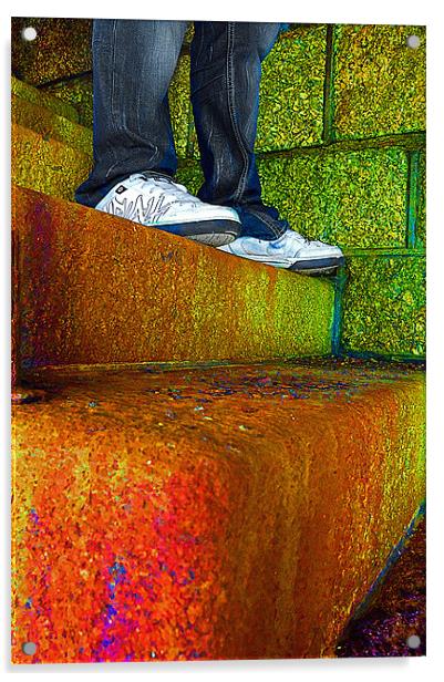 Technicolour steps Acrylic by Rob Hawkins