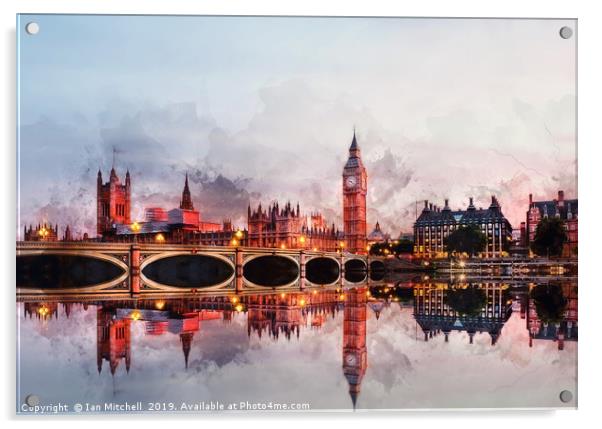 Westminster Bridge Acrylic by Ian Mitchell