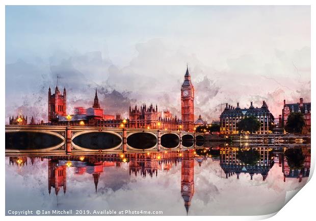 Westminster Bridge Print by Ian Mitchell