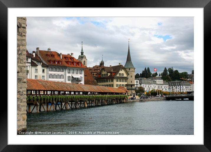  Chapel bridge in Lucerne in a beautiful summer da Framed Mounted Print by M. J. Photography