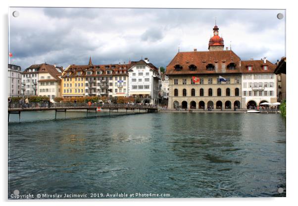 Historic city center of Lucerne, Canton of Lucerne Acrylic by M. J. Photography
