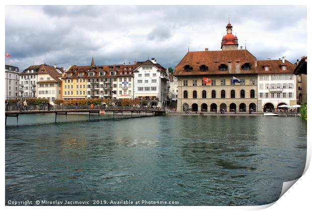 Historic city center of Lucerne, Canton of Lucerne Print by M. J. Photography