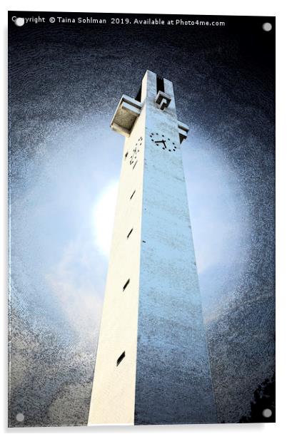 Light Behind Church Bell Tower Acrylic by Taina Sohlman