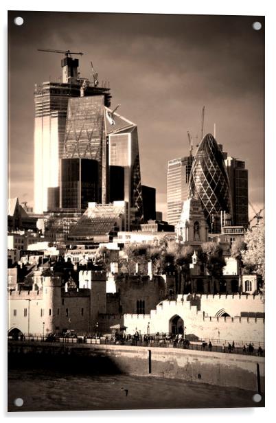 City of London Cityscape Skyline England UK Acrylic by Andy Evans Photos