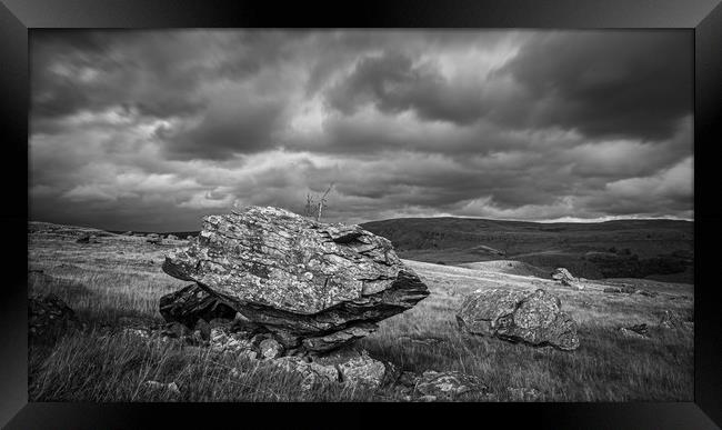 Erratic boulder on the Moors Framed Print by George Robertson