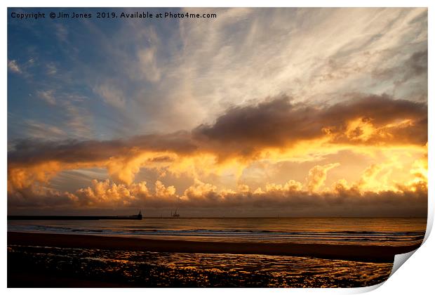 Autumn Sunrise over the North Sea Print by Jim Jones
