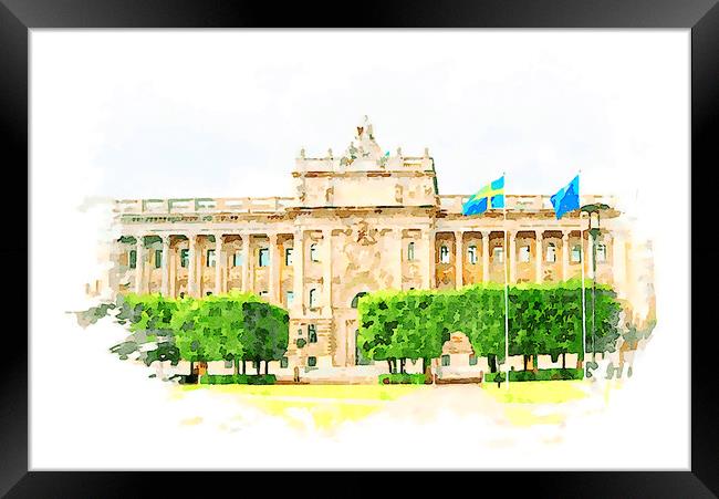 The Swedish Parliament Building Framed Print by Wdnet Studio