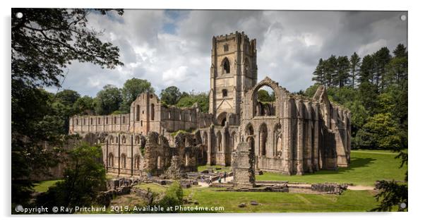 Fountains Abbey Acrylic by Ray Pritchard