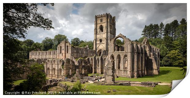 Fountains Abbey Print by Ray Pritchard