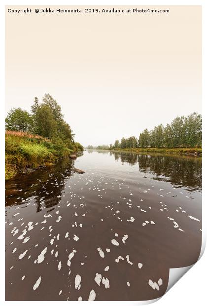 River Water On A Misty Morning Print by Jukka Heinovirta