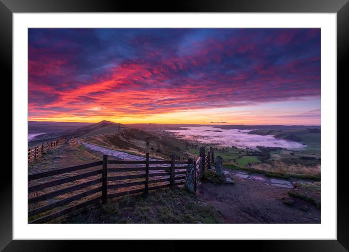 The Great Ridge summer sunrise. Framed Mounted Print by John Finney