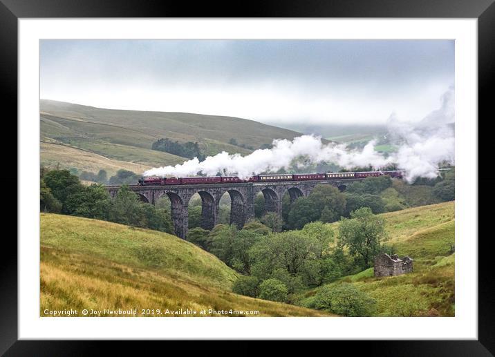 Steam Train over Dent Head Viaduct Framed Mounted Print by Joy Newbould