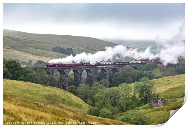 Steam Train over Dent Head Viaduct Print by Joy Newbould