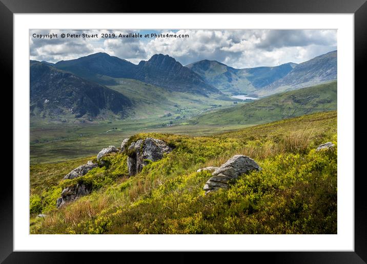 Tryfan and the Snowdonia Mountains Framed Mounted Print by Peter Stuart