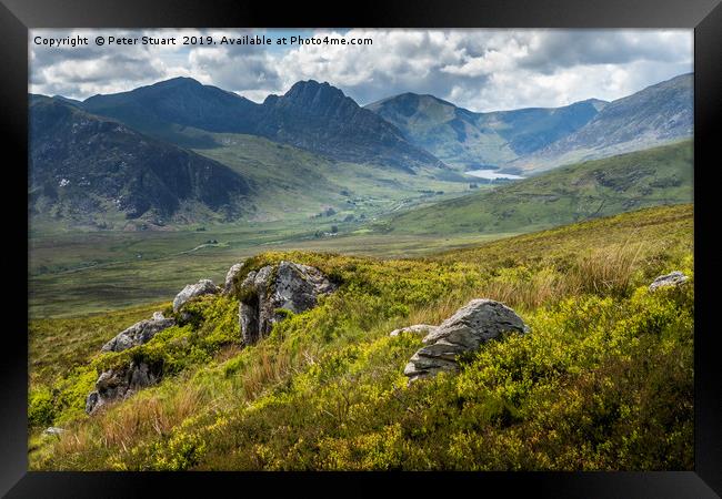 Tryfan and the Snowdonia Mountains Framed Print by Peter Stuart