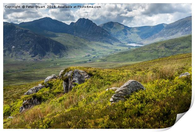 Tryfan and the Snowdonia Mountains Print by Peter Stuart