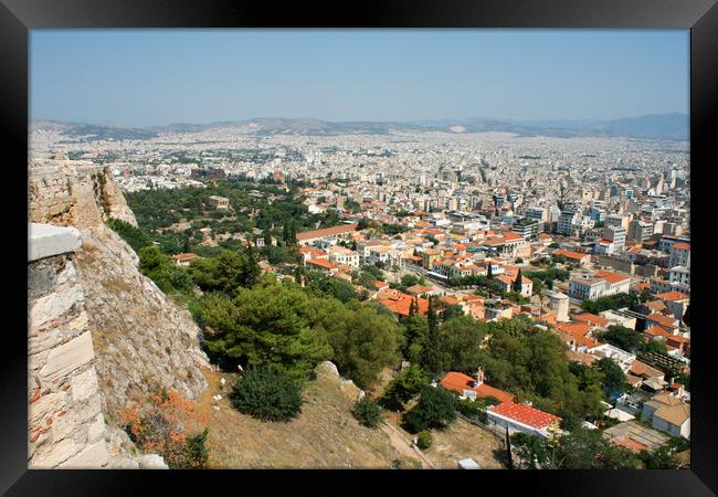 Aerial view of Athens, Greece Framed Print by M. J. Photography