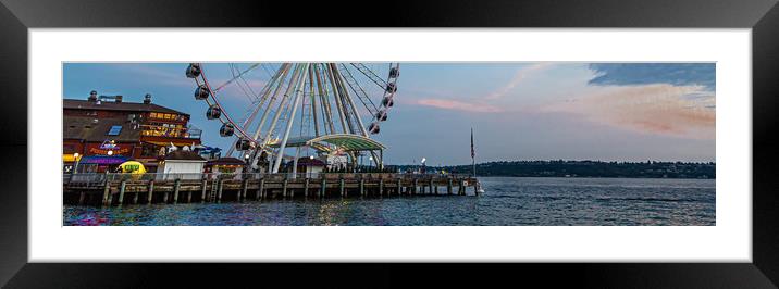 Great Wheel at Dusk Framed Mounted Print by Darryl Brooks