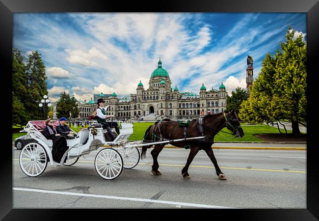 Horse and Buggy in Victoria Framed Print by Darryl Brooks
