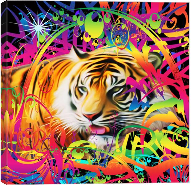 Tiger in the Jungle Canvas Print by Matthew Lacey