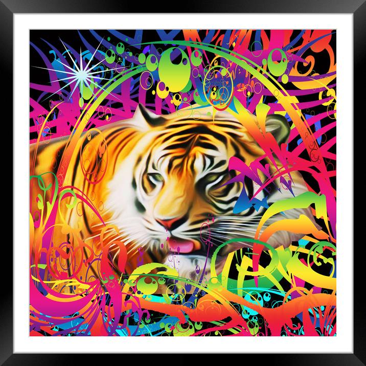 Tiger in the Jungle Framed Mounted Print by Matthew Lacey