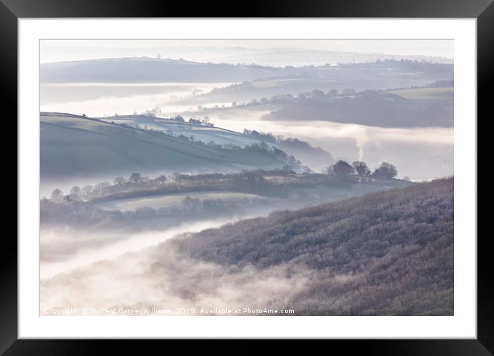 Devon Valleys in Morning Mist Framed Mounted Print by Richard GarveyWilliams