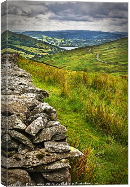 Windermere from The Kirkstone Pass Canvas Print by Ian Lewis