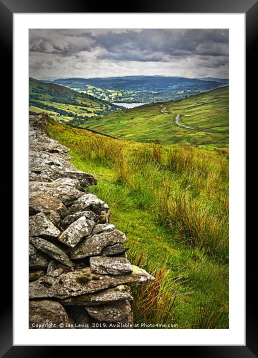 Windermere from The Kirkstone Pass Framed Mounted Print by Ian Lewis