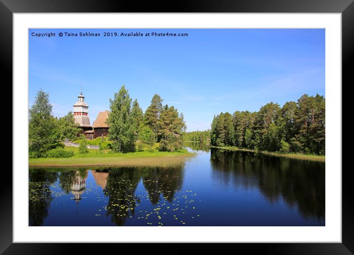 Lake Landscape with Petajavesi Old Church Framed Mounted Print by Taina Sohlman