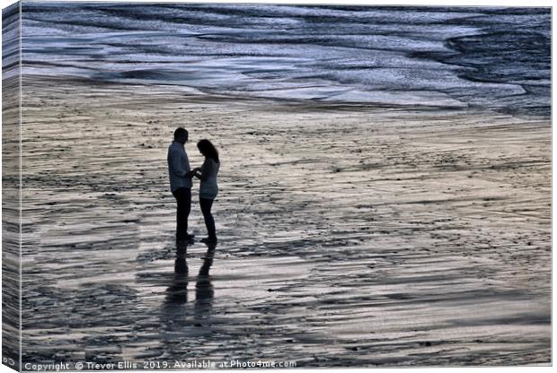 Engagement on the beach Canvas Print by Trevor Ellis