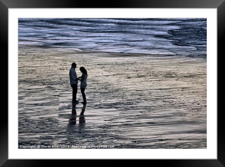 Engagement on the beach Framed Mounted Print by Trevor Ellis