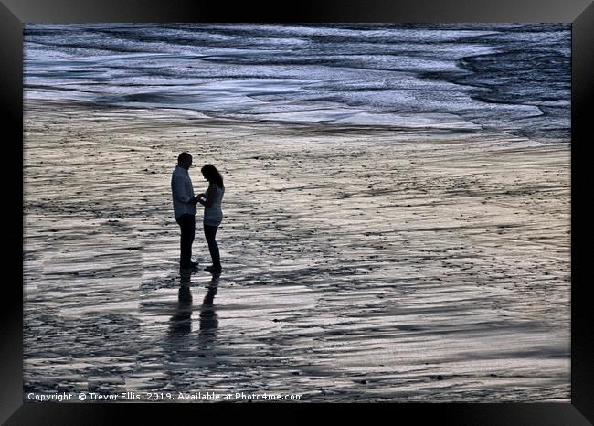 Engagement on the beach Framed Print by Trevor Ellis