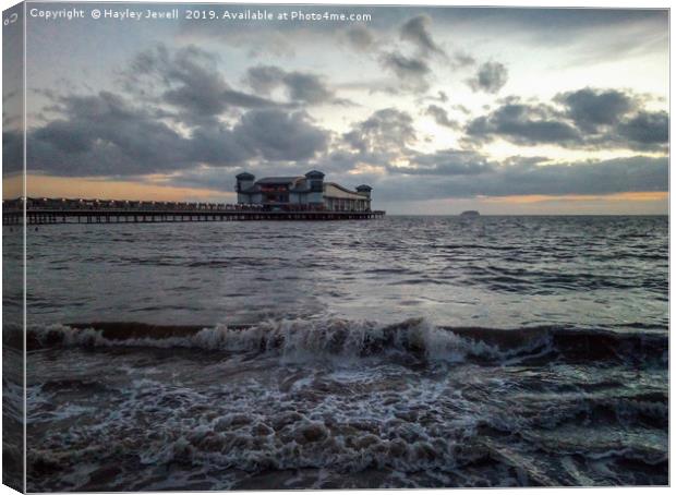 Sunset over the Grand Pier Canvas Print by Hayley Jewell