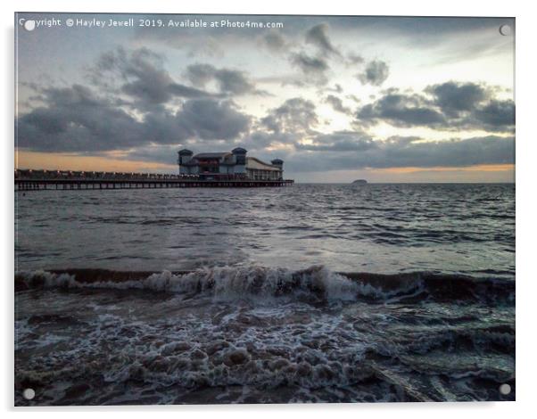 Sunset over the Grand Pier Acrylic by Hayley Jewell