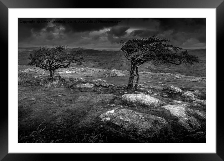 Dartmoor National Park Combstone Tor Framed Mounted Print by Simon Litchfield